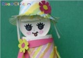 幼儿园玩教具制作：废旧材料——纸杯制作小姑娘