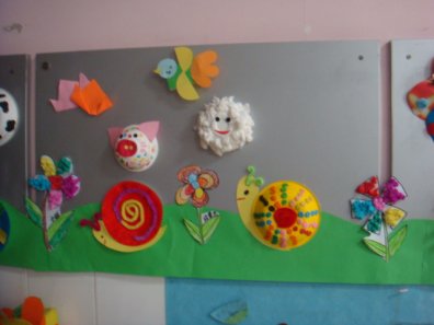 幼儿园环境布置墙面: 蜗牛 旅行 幼儿美术作品展示:送 蜗牛 高清图片