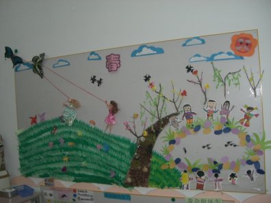 幼儿园主题墙布置:找呼图形朋友_中国幼儿教