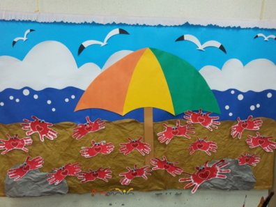 幼儿园环境布置墙面:夏日海滩_中国幼儿教师网