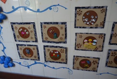 幼儿园环境布置楼道:瓶子展示