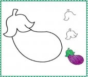 幼儿园蔬菜简笔画：茄子
