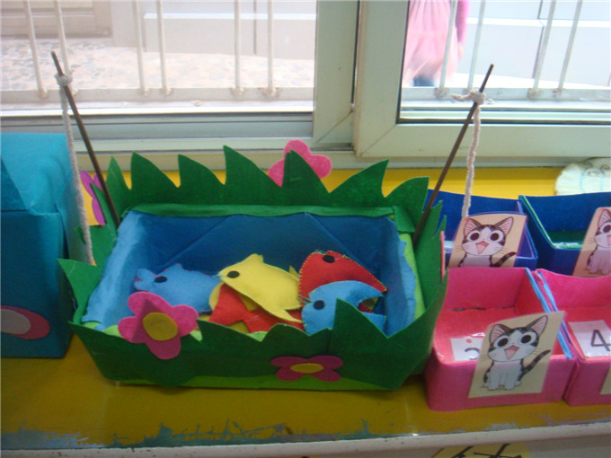 幼儿园小班玩教具小猫钓鱼的制作过程和材料