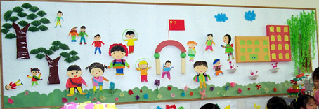 幼儿园主题墙:上学去_中国幼儿教师网