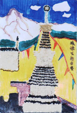 幼儿绘画作品:白塔