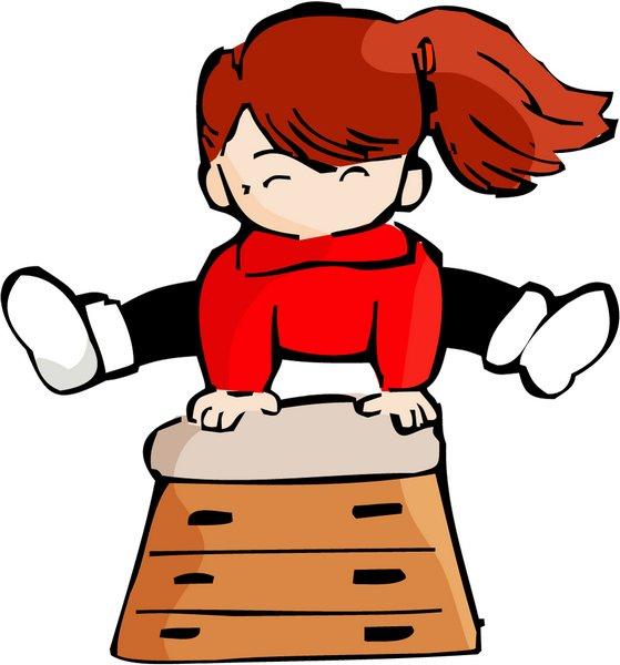 幼儿园卡通图片:跳马