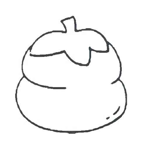 幼儿园水果简笔画:柿子