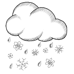 天气图标：雨夹雪