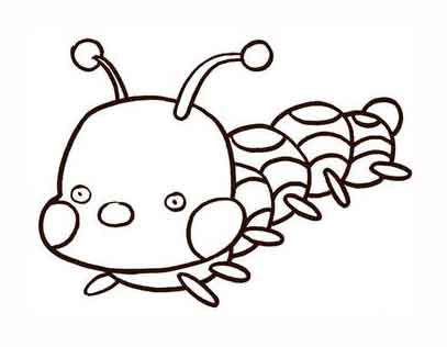 幼儿园春天的动物简笔画毛毛虫